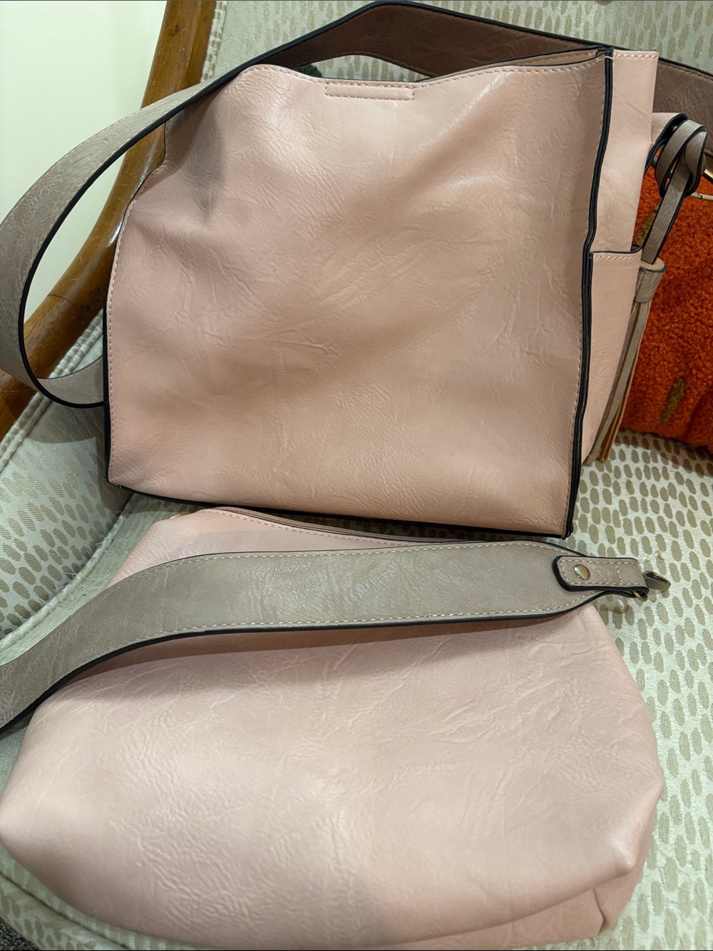 Blush Pink Tassel Shoulder Bag — Unbranded